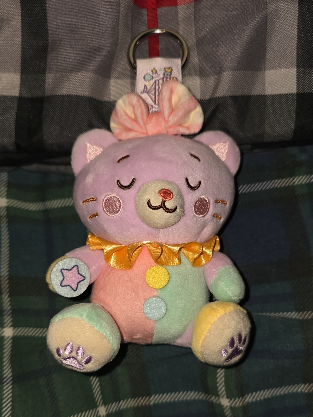 Meowgical Circus Pastel Plush Cat Keychain - Multicolor